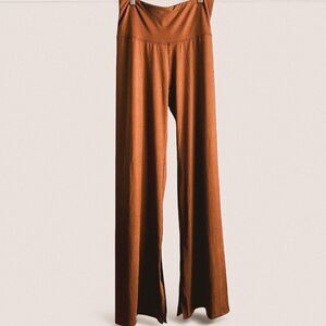 Free People Movement Split Hem Flare Leggings boho athleisure Brown Small